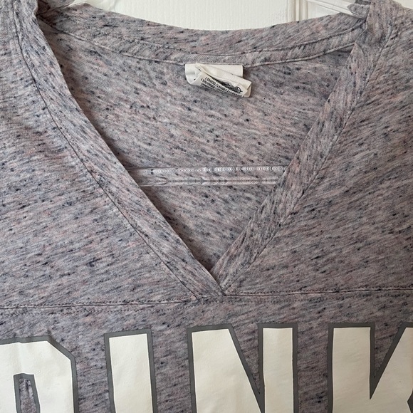PINK by VS Grey/Pink/Orange Logo V-neck Tee XS - Picture 6 of 8